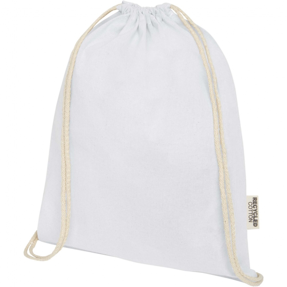 Logotrade corporate gift image of: Oregon 140 g/m² GRS recycled cotton drawstring bag