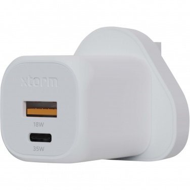 Logotrade promotional item image of: Xtorm XEC035 GaN² Ultra 35W wall charger - UK plug
