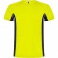Shanghai short sleeve kids sports t-shirt, Fluor Yellow / Solid black