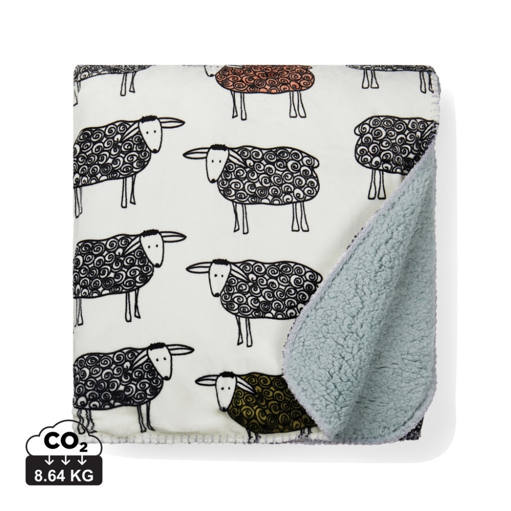 Logo trade business gift photo of: VINGA Sheep GRS recycled PET pile blanket