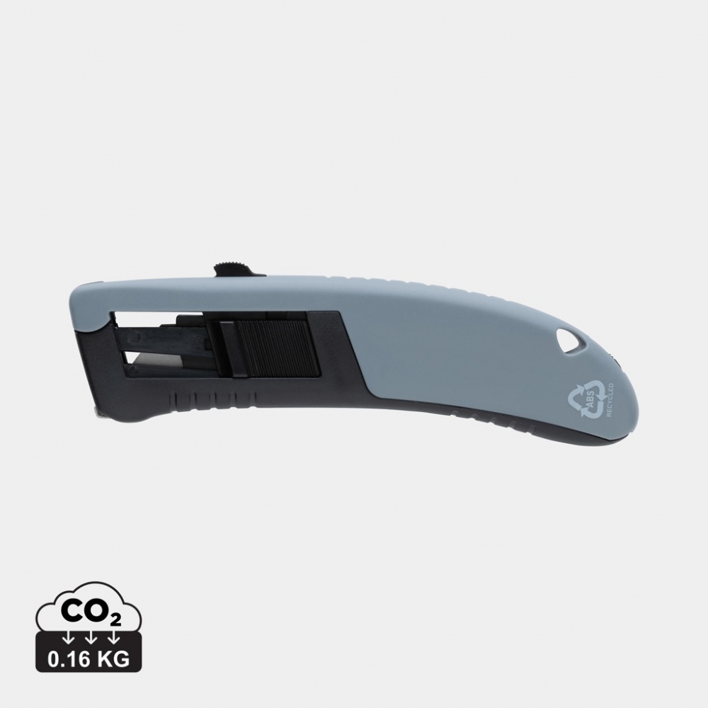 Logo trade promotional items picture of: RCS certified recycled plastic Auto retract safety knife