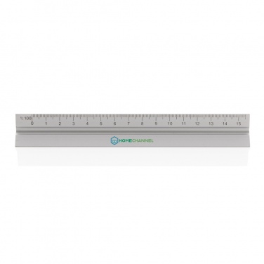 Logo trade promotional gifts picture of: 15cm. Aluminum triangular ruler