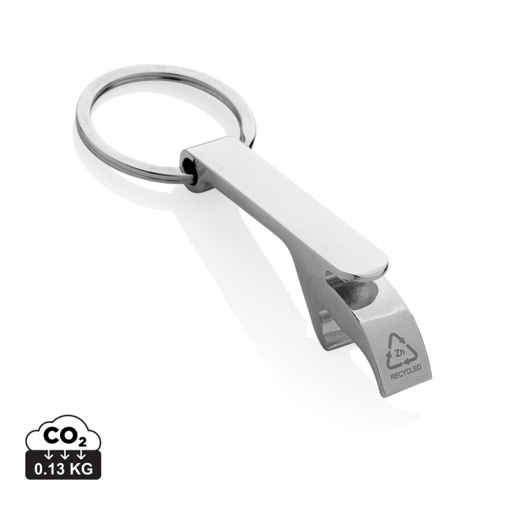 Logo trade promotional items image of: RCS recycled zinc alloy bottle opener keychain