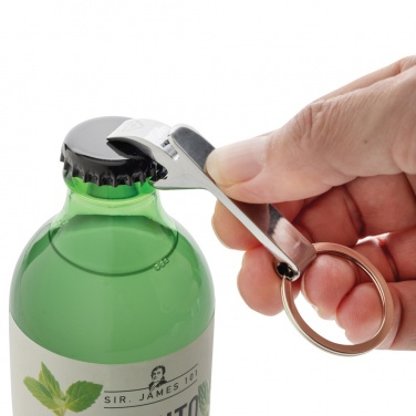 Logo trade business gift photo of: RCS recycled zinc alloy bottle opener keychain