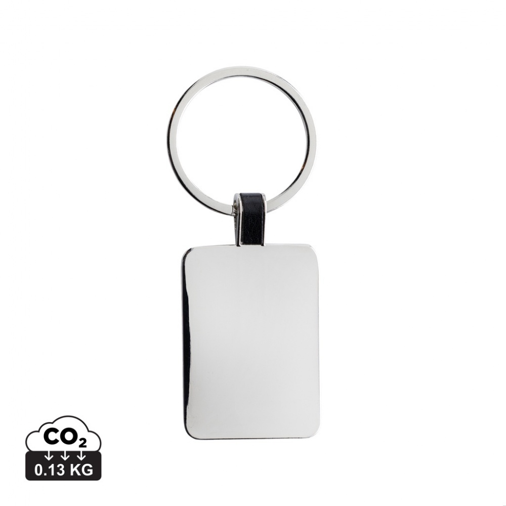 Logo trade promotional product photo of: RCS recycled zinc alloy rectangle keyring