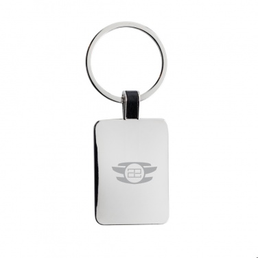 Logo trade promotional merchandise photo of: RCS recycled zinc alloy rectangle keyring