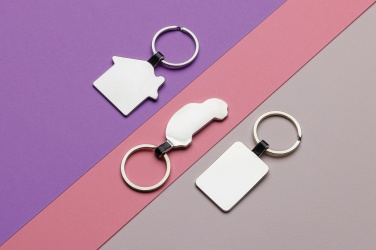 Logotrade promotional giveaway image of: RCS recycled zinc alloy rectangle keyring