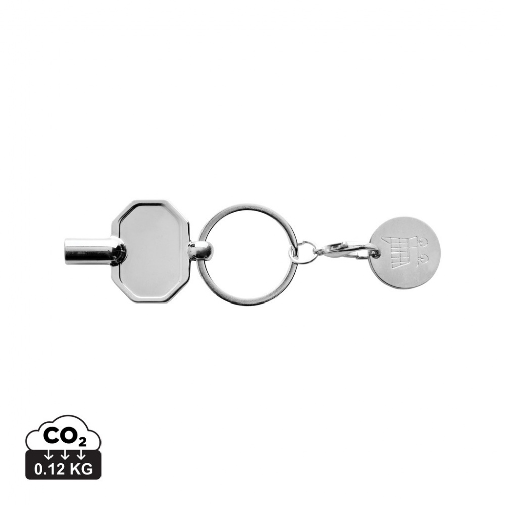 Logo trade advertising products picture of: RCS recycled zinc alloy radiator key keychain with coin