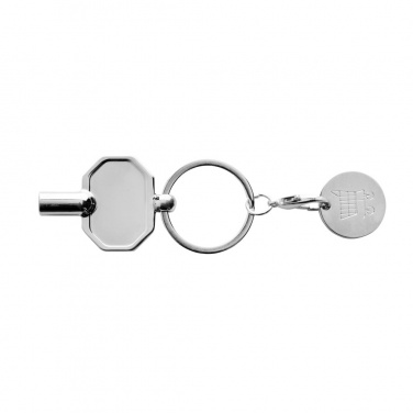 Logo trade promotional merchandise photo of: RCS recycled zinc alloy radiator key keychain with coin