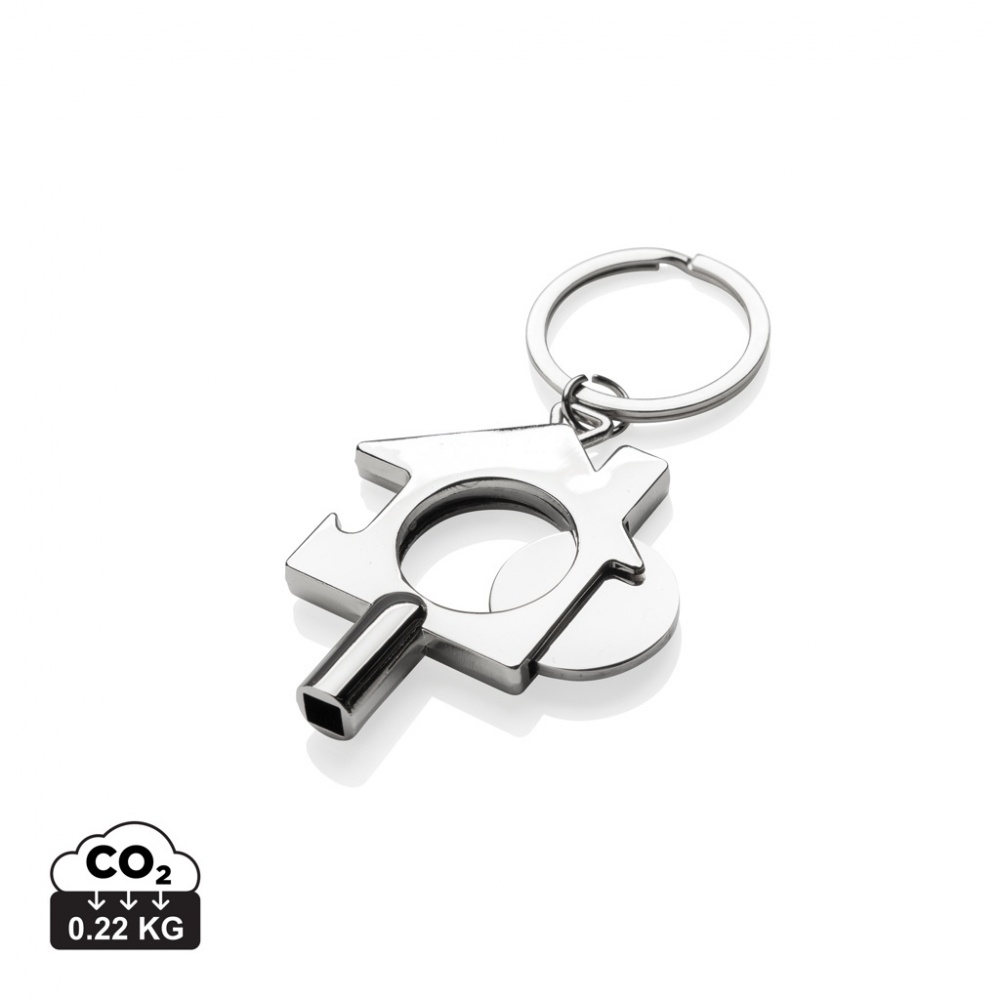 Logotrade promotional merchandise image of: RCS recycled zinc alloy 3 in 1 keychain
