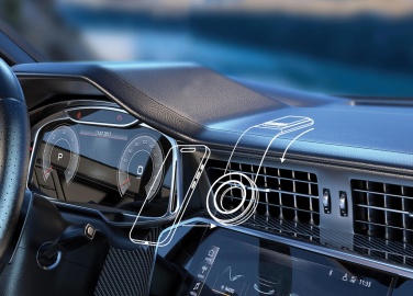 Logo trade promotional gift photo of: DriveGrip RCS recycled plastic universal magnetic car holder