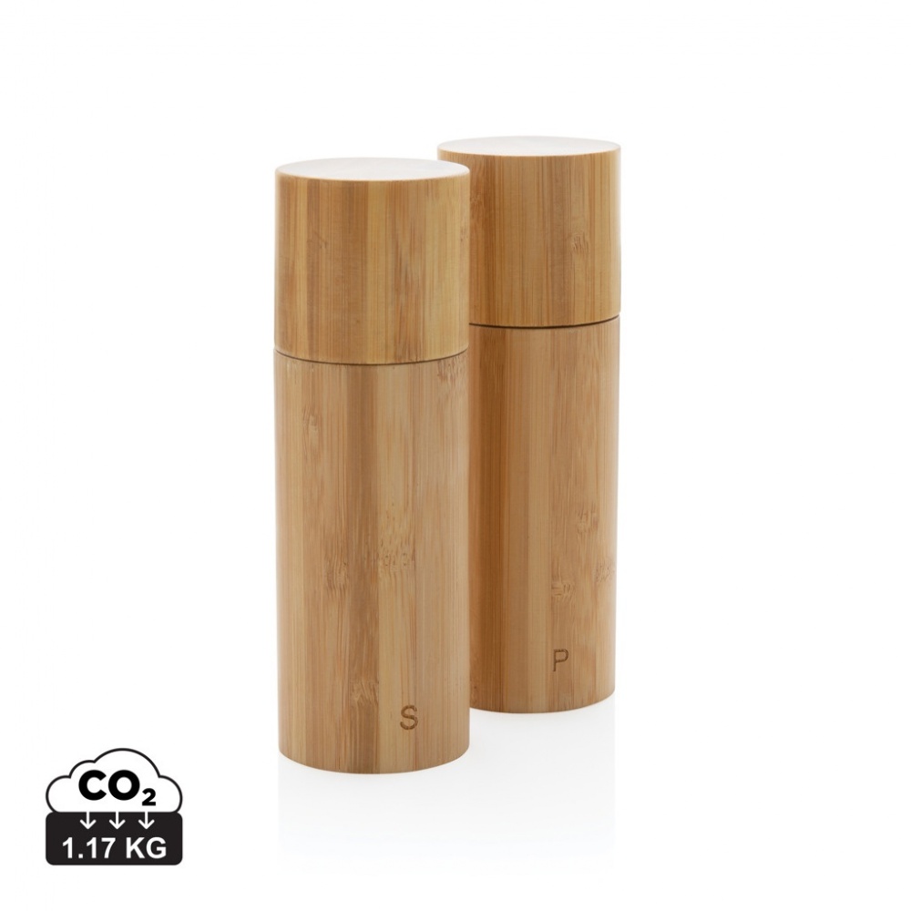 Logo trade corporate gift photo of: Ukiyo bamboo salt and pepper mill set