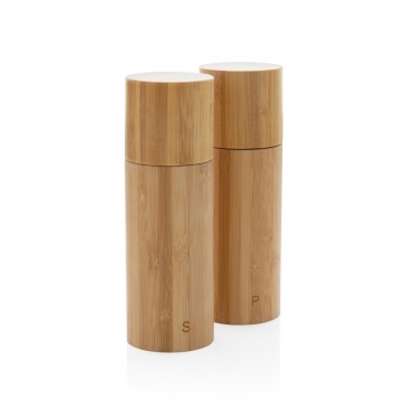 Logo trade promotional gift photo of: Ukiyo bamboo salt and pepper mill set