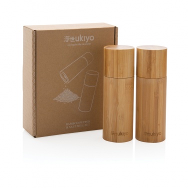 Logotrade promotional merchandise image of: Ukiyo bamboo salt and pepper mill set