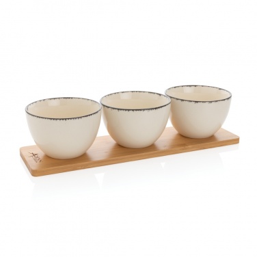 Logo trade promotional items picture of: Ukiyo 3pc serving bowl set with bamboo tray