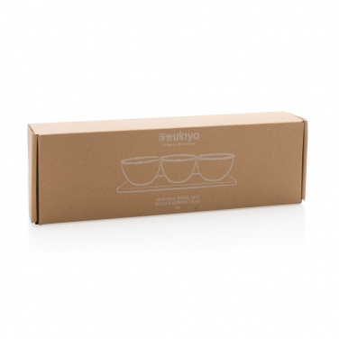 Logo trade promotional items picture of: Ukiyo 3pc serving bowl set with bamboo tray