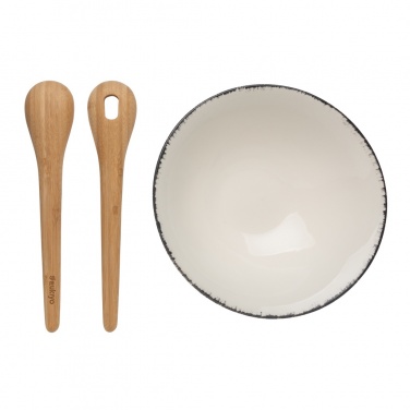 Logo trade promotional giveaways image of: Ukiyo salad bowl with bamboo salad server