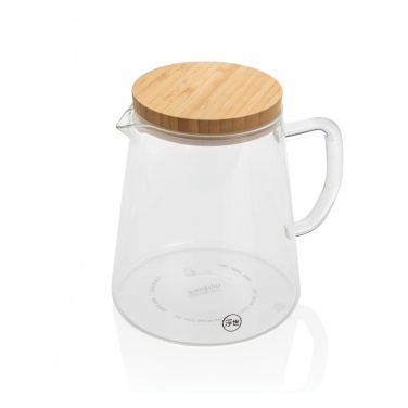 Logo trade promotional giveaways picture of: Ukiyo borosilicate glass carafe with bamboo lid 1.2L