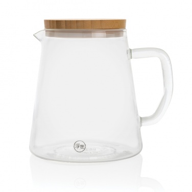Logo trade promotional merchandise picture of: Ukiyo borosilicate glass carafe with bamboo lid 1.2L