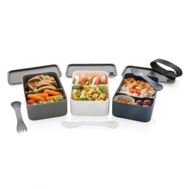 Logo trade promotional products image of: GRS recycled PP lunch box with spork