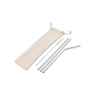 Logotrade promotional item image of: Reusable stainless steel 3 pcs straw set