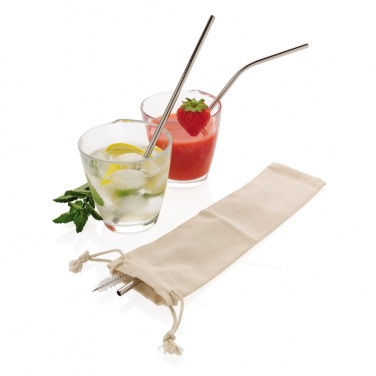 Logo trade promotional giveaway photo of: Reusable stainless steel 3 pcs straw set