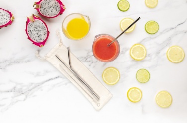 Logo trade promotional products picture of: Reusable stainless steel 3 pcs straw set