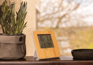 Logo trade promotional products picture of: Bamboo weather station