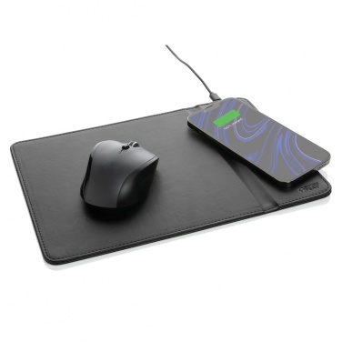 Logotrade promotional gift picture of: Swiss Peak RCS recycled PU 10W wireless charging mousepad