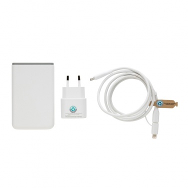 Logo trade promotional merchandise picture of: Surge RCS recyled PET 20W type C 3 pcs charging set