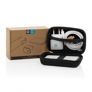 Logotrade corporate gift picture of: Surge RCS recyled PET 20W type C 3 pcs charging set