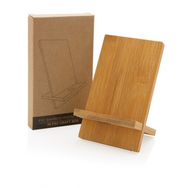 Logo trade corporate gifts picture of: Bamboo phone stand in kraft box
