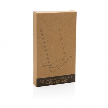 Logo trade promotional item photo of: Bamboo phone stand in kraft box