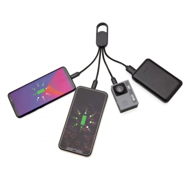 Logo trade corporate gift photo of: 4-in-1 cable with carabiner clip