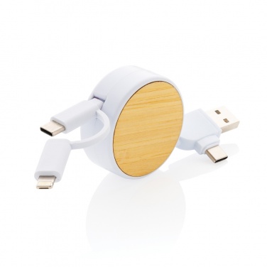 Logo trade promotional products picture of: RCS recycled plastic Ontario 6-in-1 retractable cable