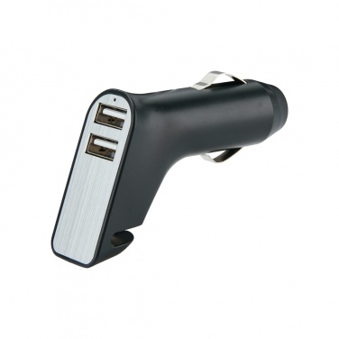 Logo trade advertising products picture of: Dual port car charger with belt cutter and hammer
