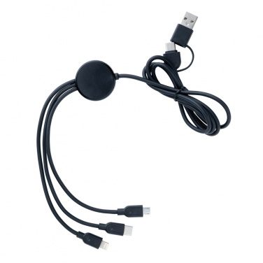 Logotrade promotional product picture of: RCS recycled TPE and recycled plastic 6-in-1 cable