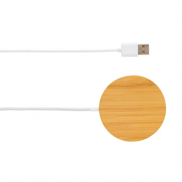 Logo trade promotional merchandise image of: 10W bamboo magnetic wireless charger