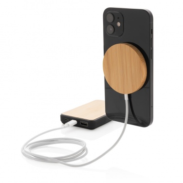 Logotrade promotional giveaway picture of: 10W bamboo magnetic wireless charger