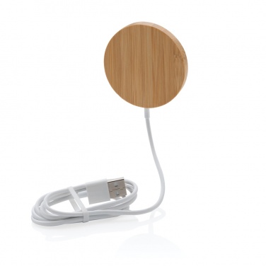 Logo trade promotional merchandise photo of: 10W bamboo magnetic wireless charger