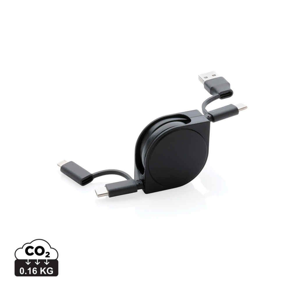 Logo trade corporate gift photo of: RCS standard recycled plastic and TPE 6-in-1 cable