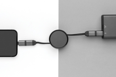 Logo trade promotional gifts picture of: Terra RCS recycled aluminium retractable 6 in 1 cable