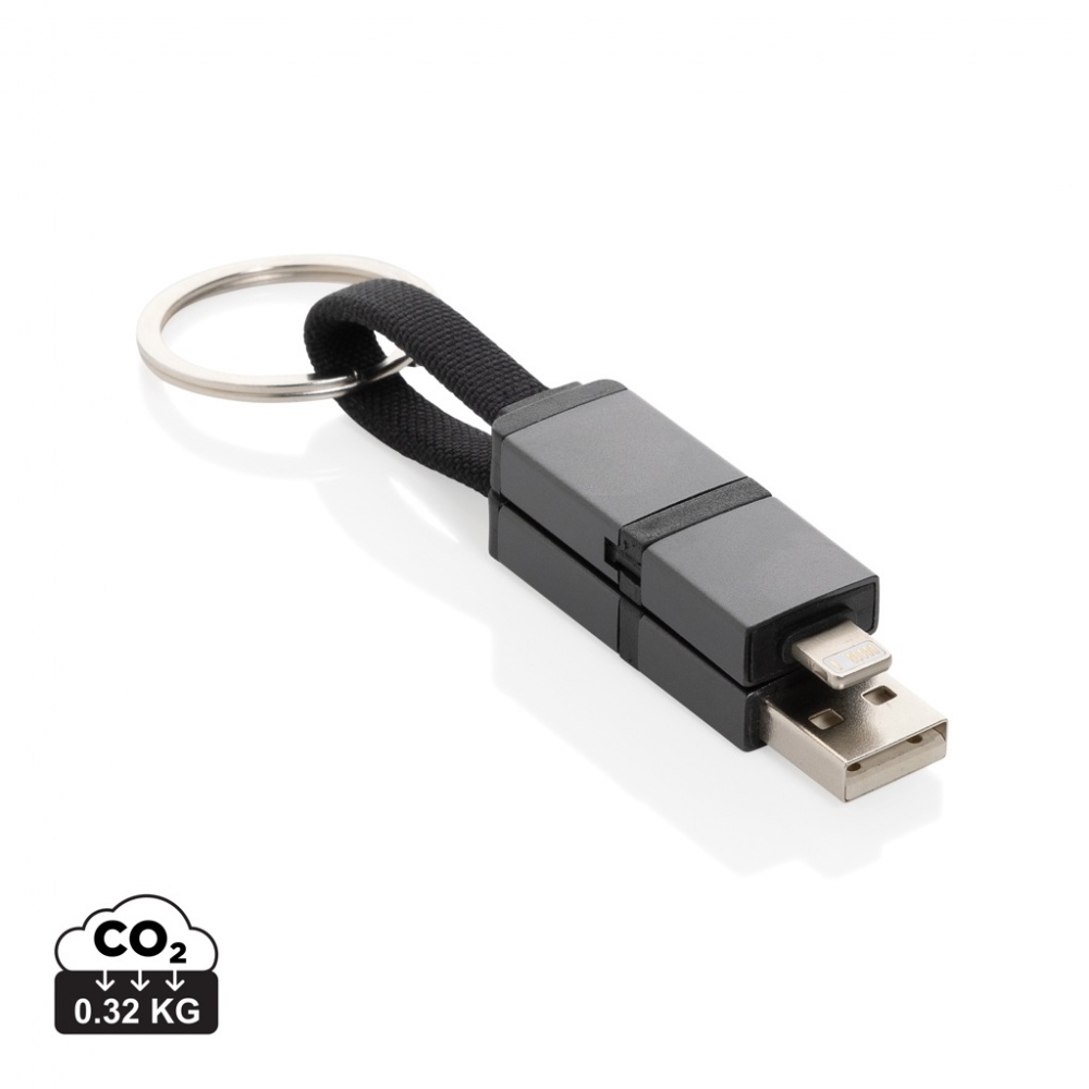 Logotrade promotional gift picture of: Terra recycled aluminum 4 in 1 60W fast charging cable