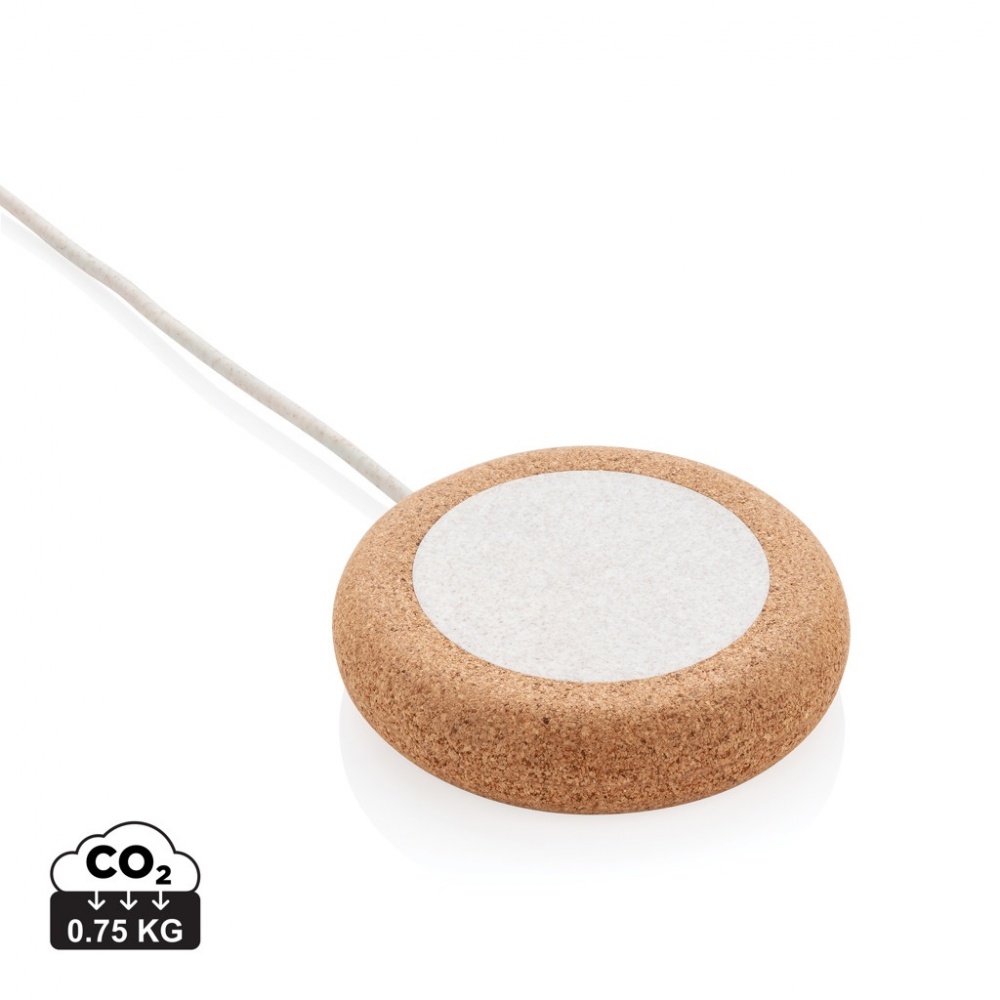 Logo trade business gift photo of: Cork and Wheat 5W wireless charger