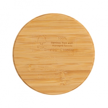 Logo trade promotional merchandise image of: Bamboo 5W round wireless charger