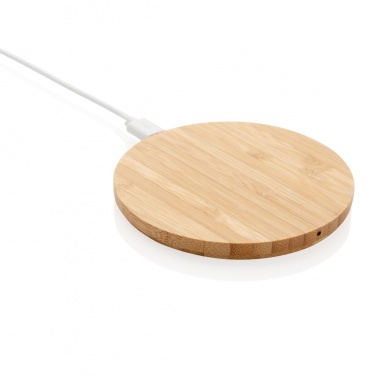 Logotrade advertising product picture of: Bamboo 5W round wireless charger