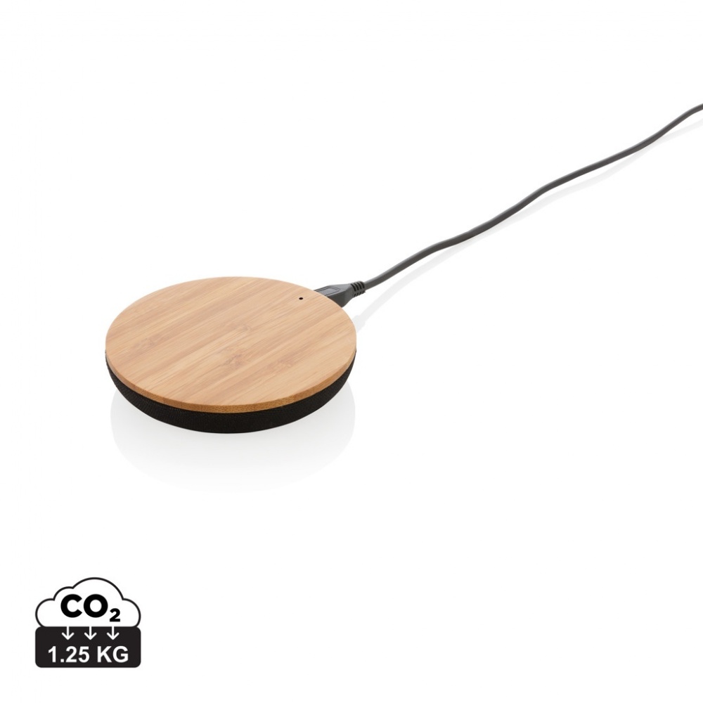 Logo trade business gifts image of: Bamboo X 5W wireless charger