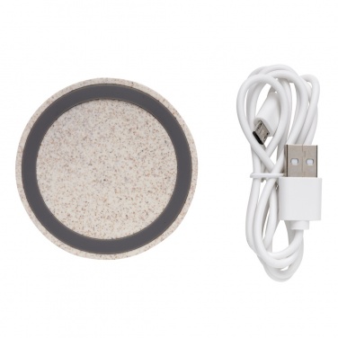 Logotrade corporate gifts photo of: Wheat Straw 5W round wireless charging pad
