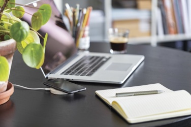 Logotrade promotional gift image of: Wheat Straw 5W round wireless charging pad