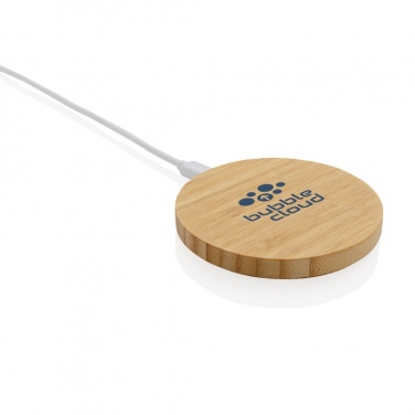 Logotrade promotional gift picture of: Bamboo 15W wireless charger